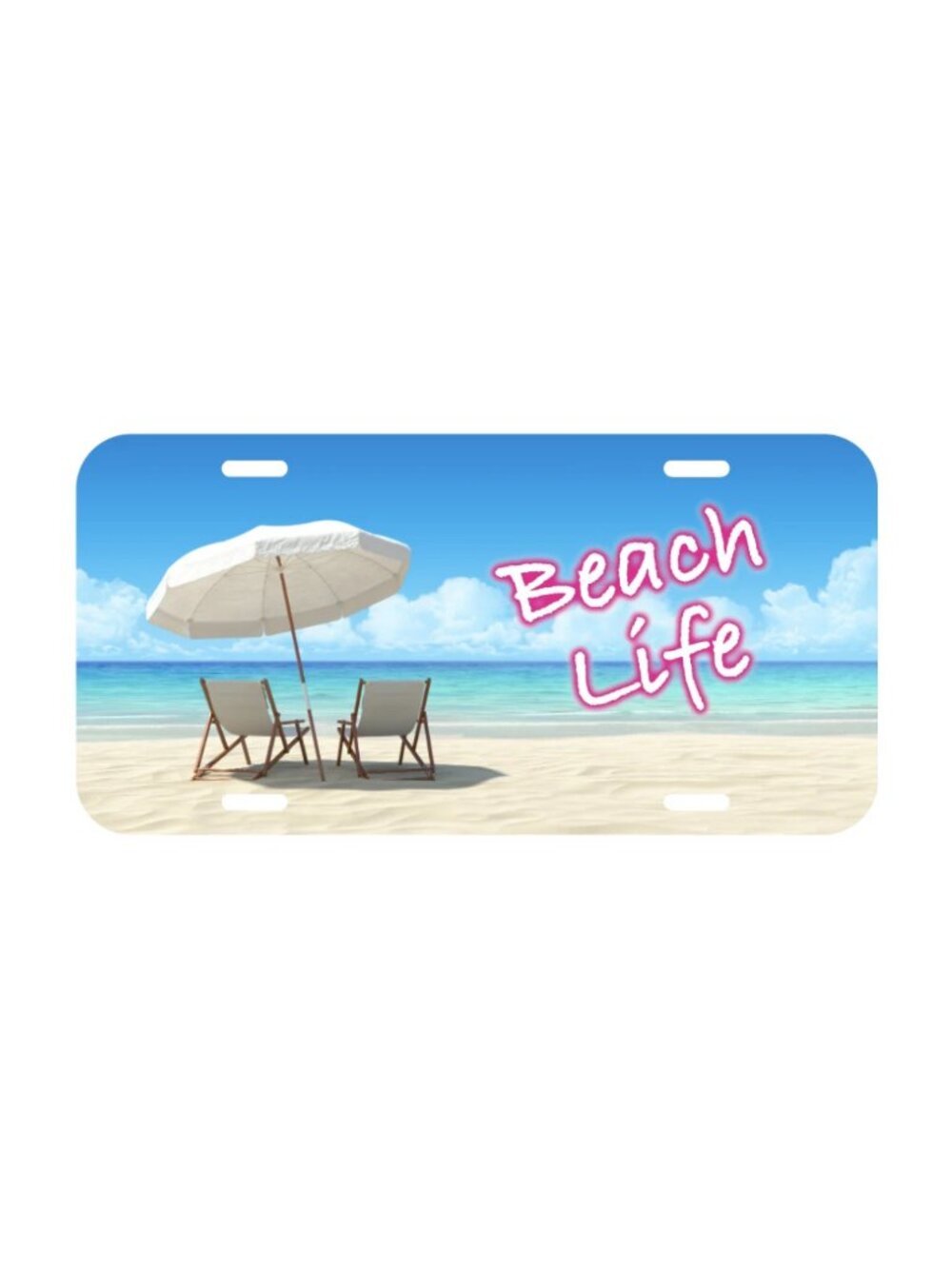 BEACH LIFE Vehicle License Plate Front Auto Tag Florida Hawaii California NEW